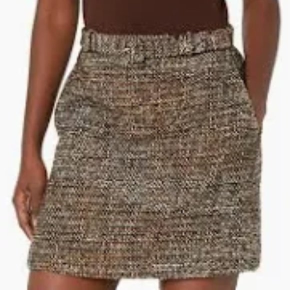 THEORY Tweed Knit Turtleneck Dress in Brown Mixed Media Size Large New - Picture 4 of 7